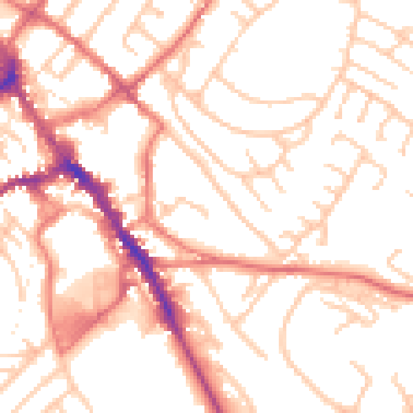 Daytime road noise heatmap for CA11 8BW