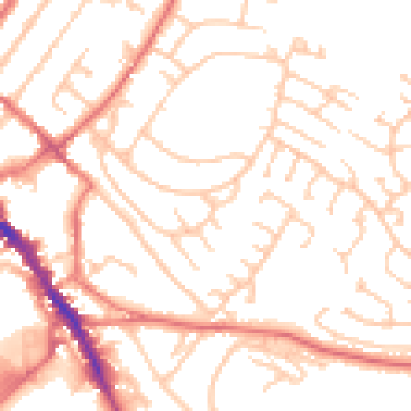 Daytime road noise heatmap for CA11 8DW