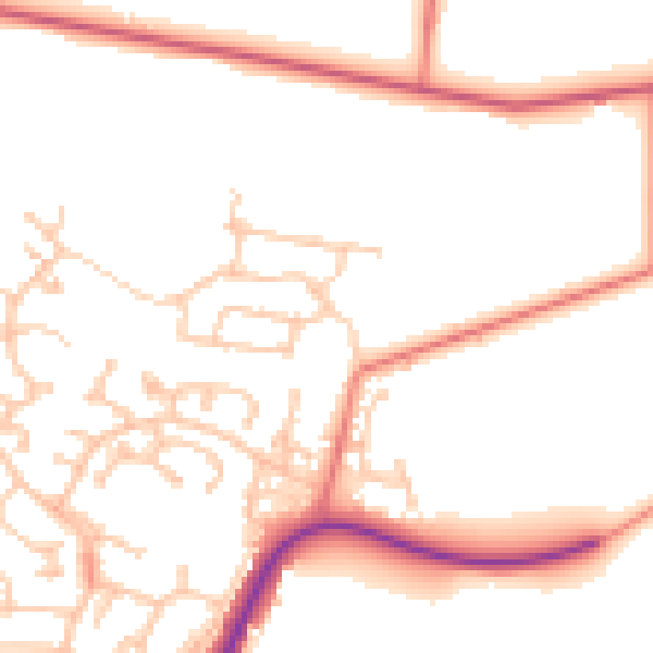 Daytime road noise heatmap for CA11 8EJ