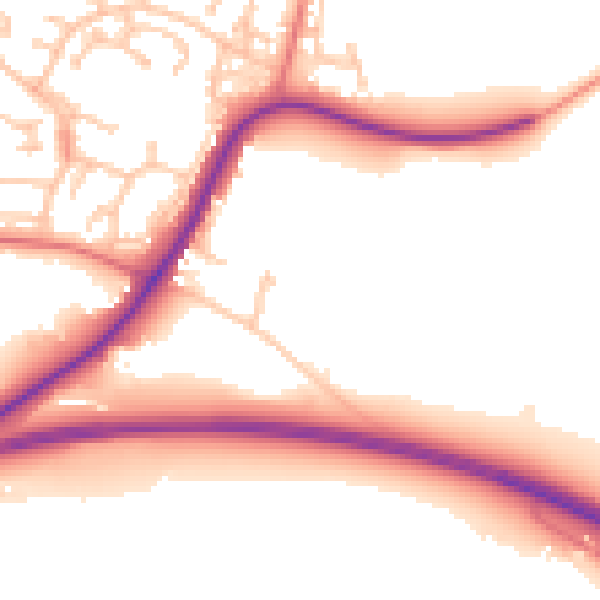 Daytime road noise heatmap for CA11 8FR