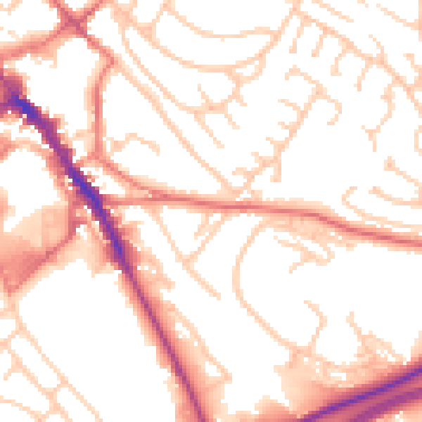 Daytime road noise heatmap for CA11 8JW
