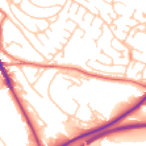 Daytime road noise heatmap for CA11 8JZ