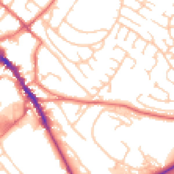 Daytime road noise heatmap for CA11 8NA