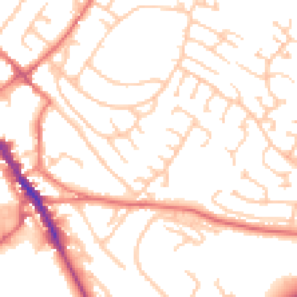Daytime road noise heatmap for CA11 8NF