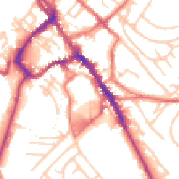 Daytime road noise heatmap for CA11 8NP