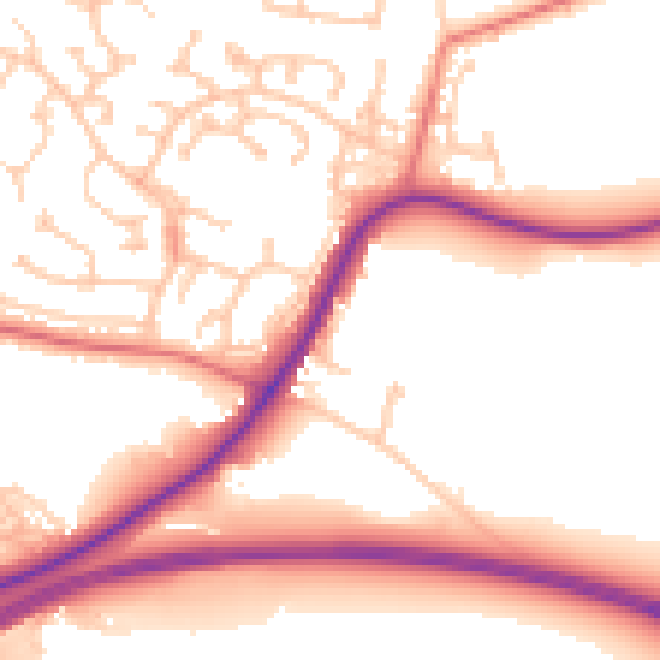 Daytime road noise heatmap for CA11 8TR