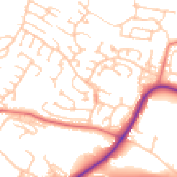 Daytime road noise heatmap for CA11 8TS