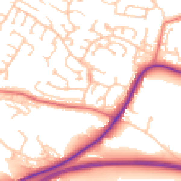 Daytime road noise heatmap for CA11 8TT