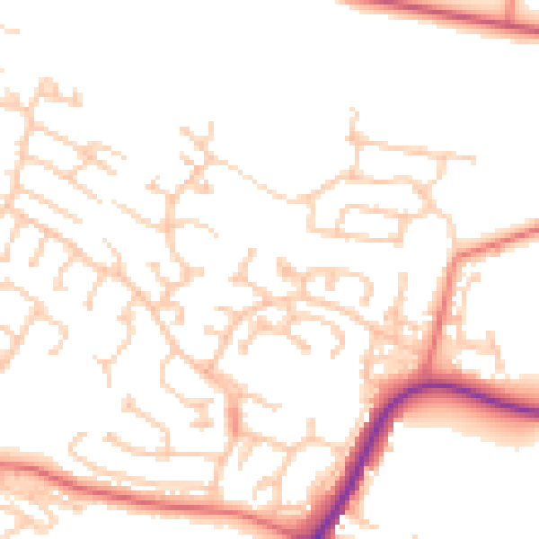 Daytime road noise heatmap for CA11 8UL