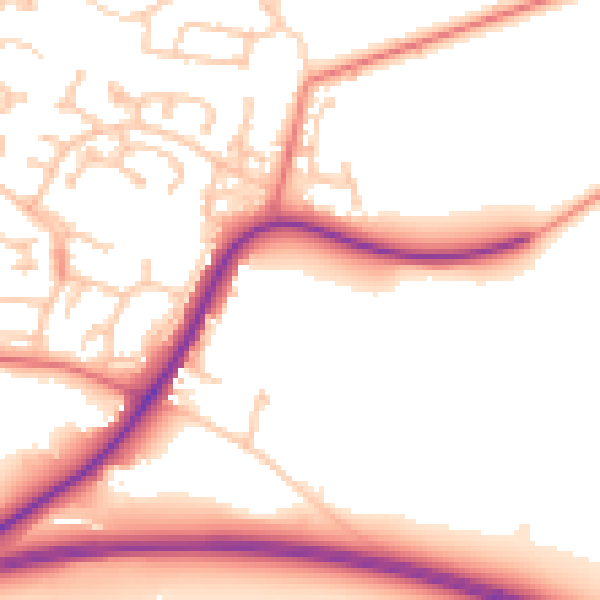 Daytime road noise heatmap for CA11 8UZ