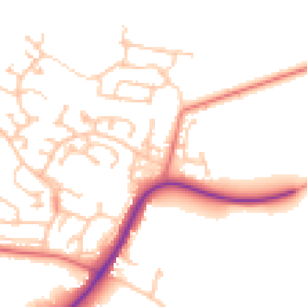 Daytime road noise heatmap for CA11 8WD