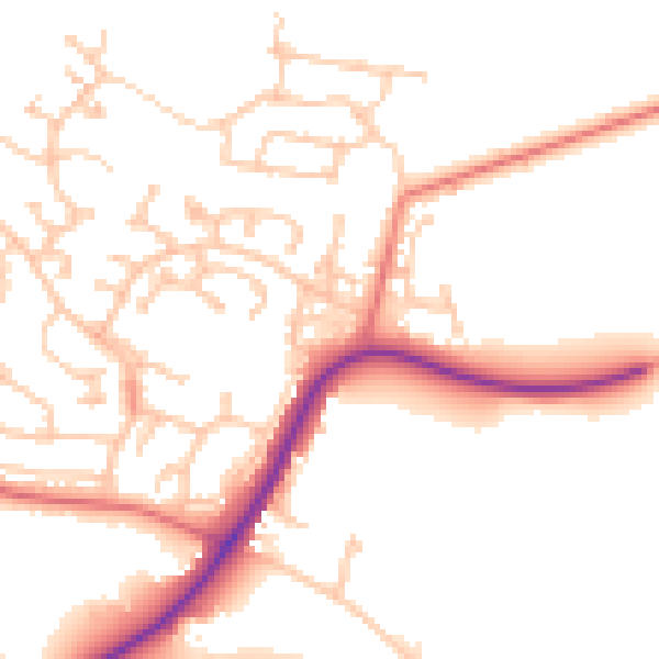 Daytime road noise heatmap for CA11 8WG