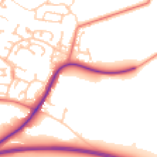 Daytime road noise heatmap for CA11 8WT