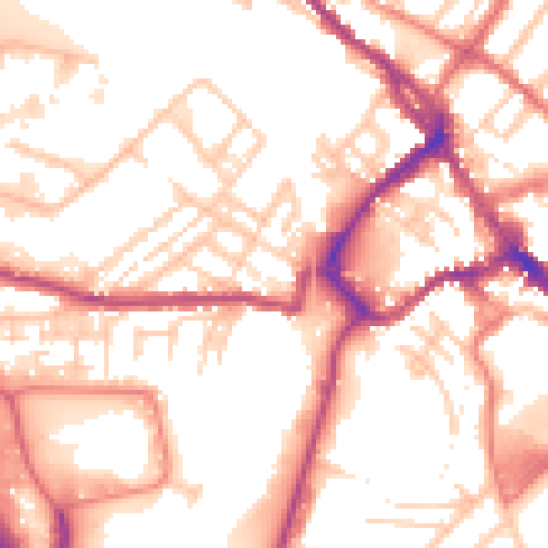 Daytime road noise heatmap for CA11 9DW