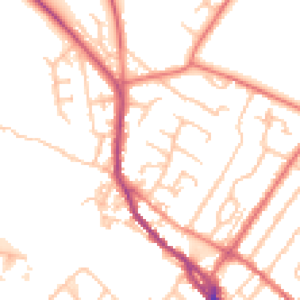 Daytime road noise heatmap for CA11 9HQ