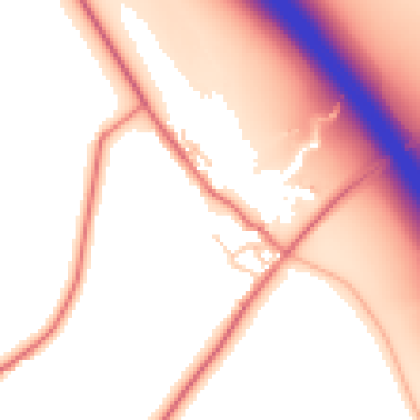 Daytime road noise heatmap for CA11 9QN