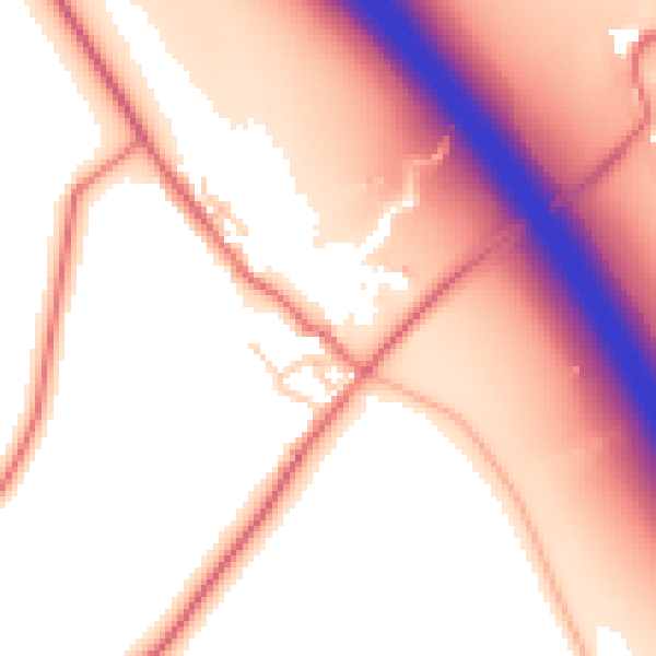Daytime road noise heatmap for CA11 9QU