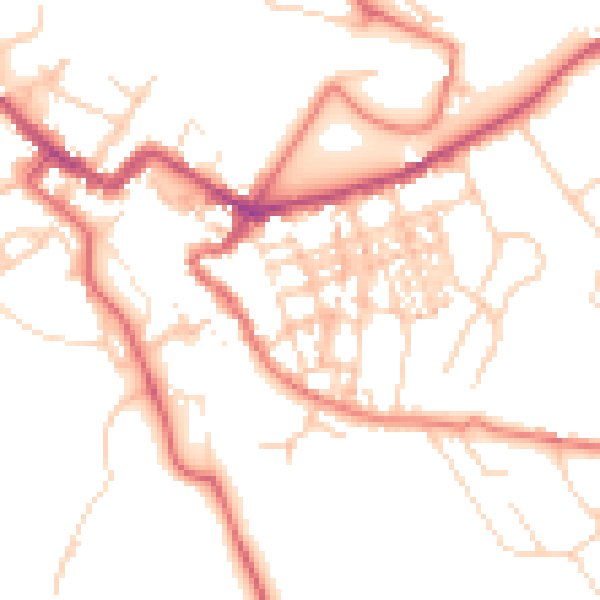 Daytime road noise heatmap for CA12 4AU