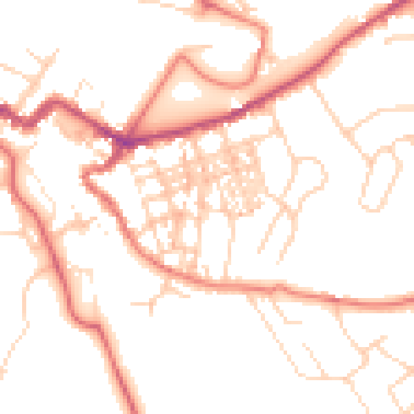 Daytime road noise heatmap for CA12 4DG