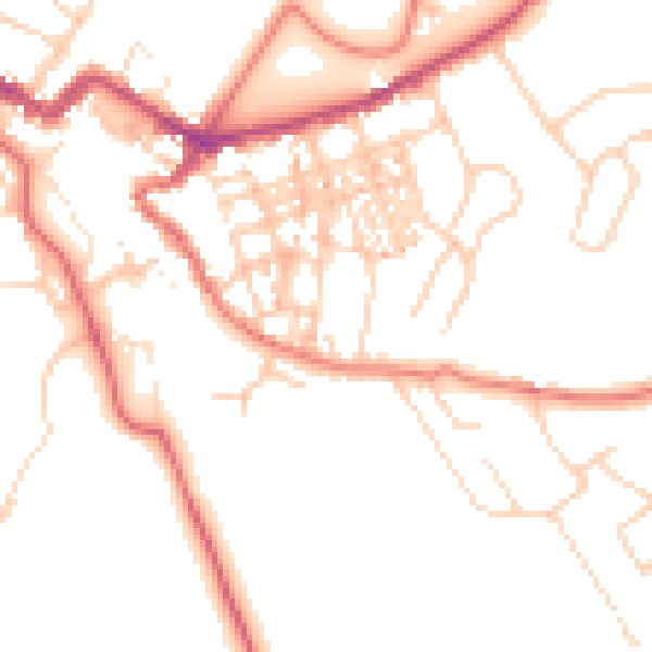 Daytime road noise heatmap for CA12 4DH