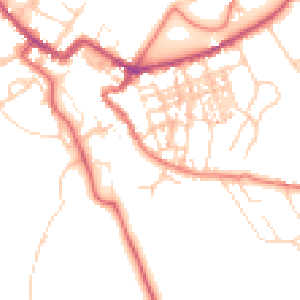 Daytime road noise heatmap for CA12 4DP