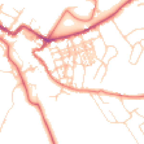 Daytime road noise heatmap for CA12 4DQ