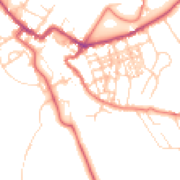 Daytime road noise heatmap for CA12 4DR
