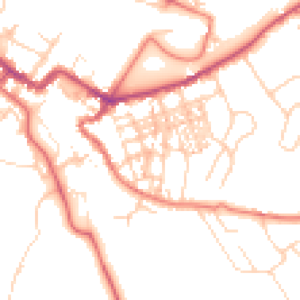 Daytime road noise heatmap for CA12 4DU