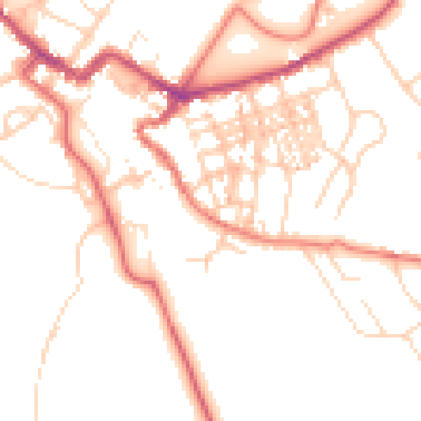 Daytime road noise heatmap for CA12 4DW