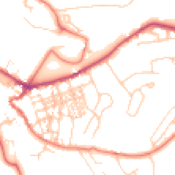 Daytime road noise heatmap for CA12 4GN