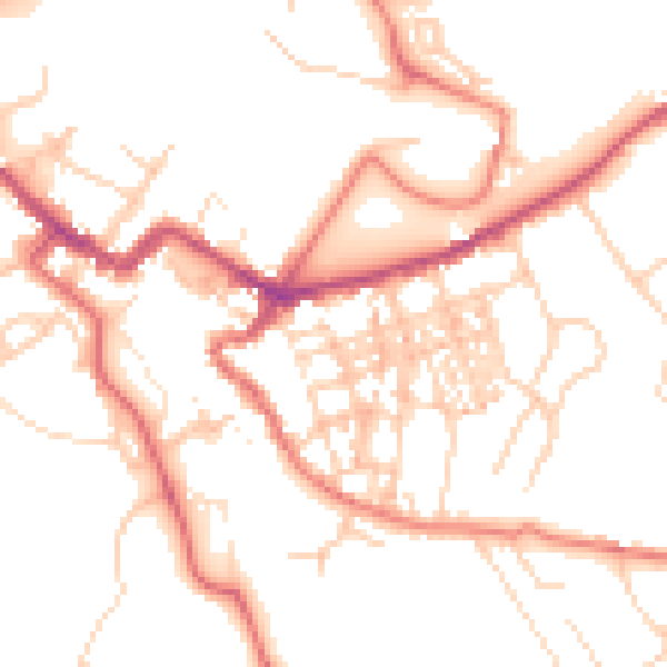 Daytime road noise heatmap for CA12 4HW