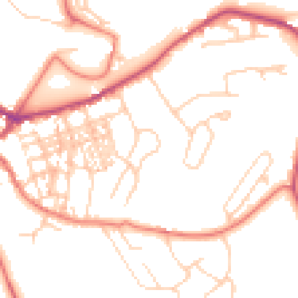 Daytime road noise heatmap for CA12 4JE