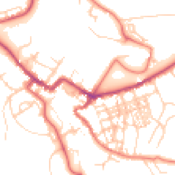 Daytime road noise heatmap for CA12 4NR
