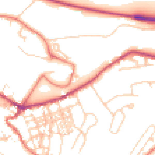 Daytime road noise heatmap for CA12 4NZ