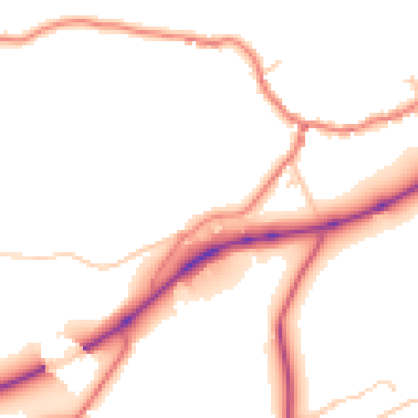 Daytime road noise heatmap for CA12 4RT