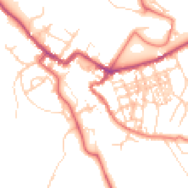Daytime road noise heatmap for CA12 5AS
