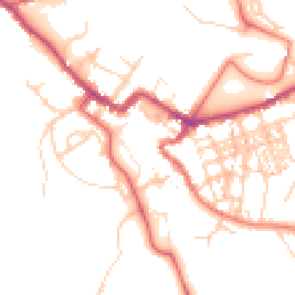 Daytime road noise heatmap for CA12 5BJ