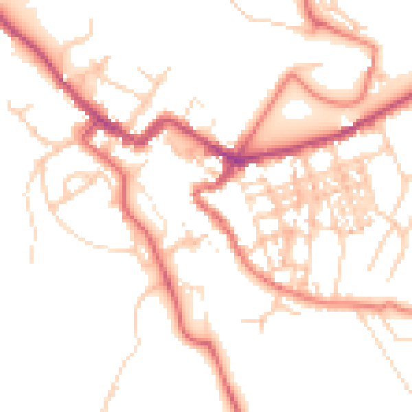 Daytime road noise heatmap for CA12 5BP