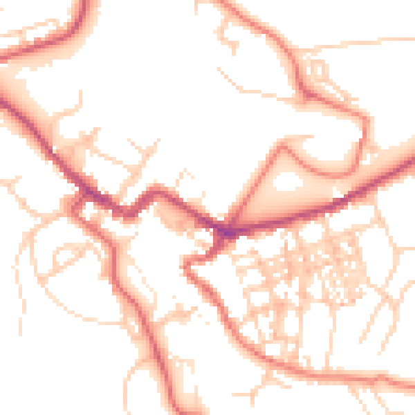 Daytime road noise heatmap for CA12 5BY