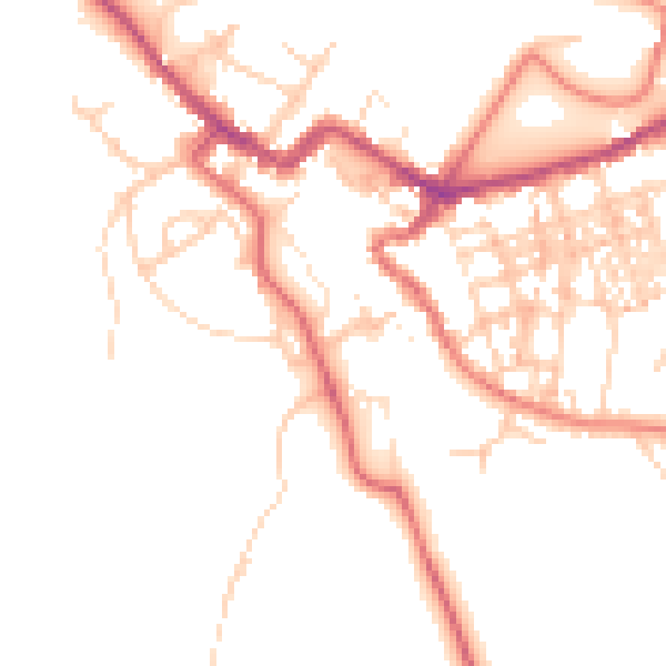 Daytime road noise heatmap for CA12 5DQ