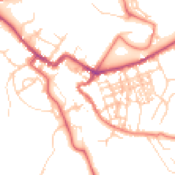 Daytime road noise heatmap for CA12 5HW