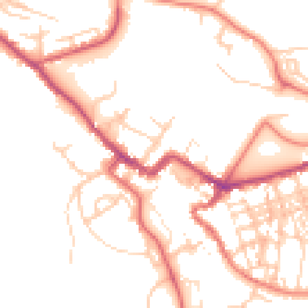 Daytime road noise heatmap for CA12 5JU