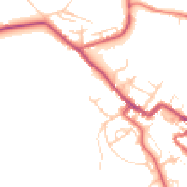 Daytime road noise heatmap for CA12 5NB