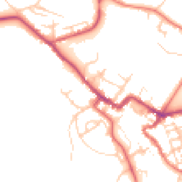 Daytime road noise heatmap for CA12 5NN