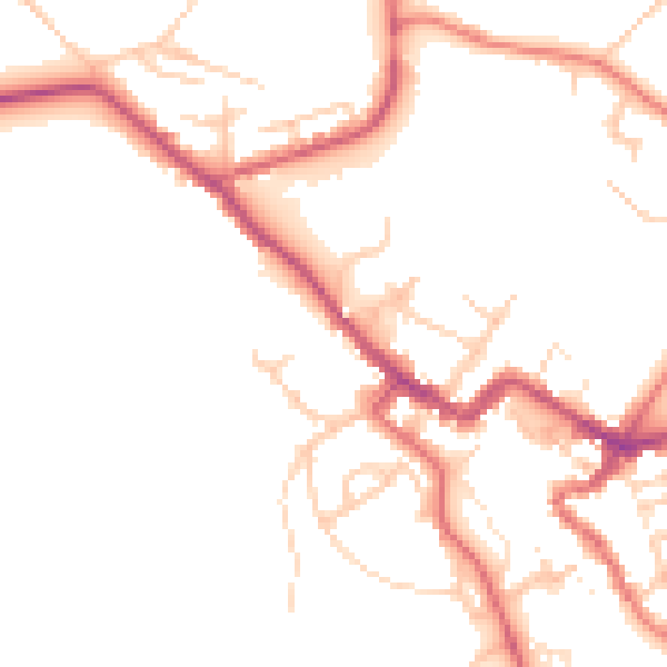 Daytime road noise heatmap for CA12 5NU