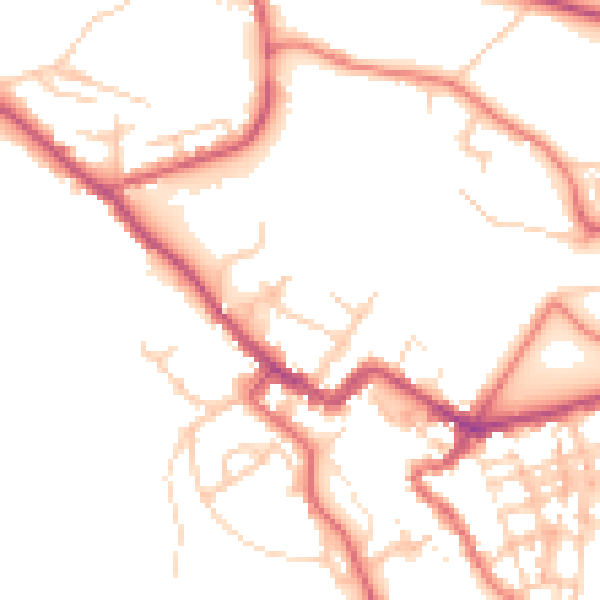 Daytime road noise heatmap for CA12 5QE