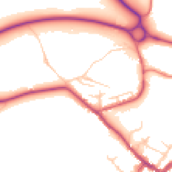Daytime road noise heatmap for CA12 5QF