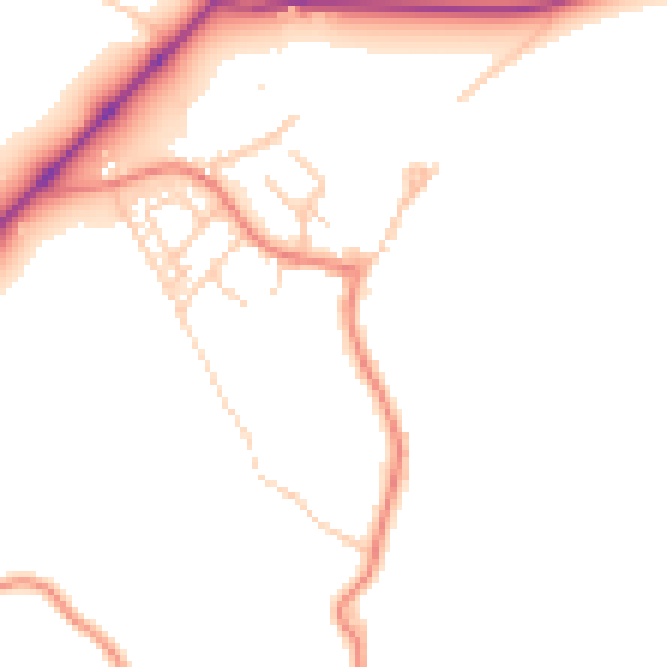 Daytime road noise heatmap for CA12 5RF