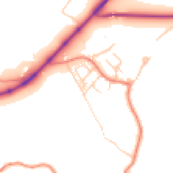 Daytime road noise heatmap for CA12 5RJ