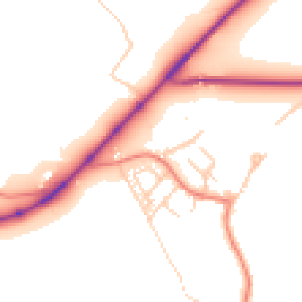 Daytime road noise heatmap for CA12 5RP